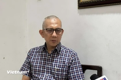 Ông Beni Sukadis, điều phối viên cao cấp của Viện Nghiên cứu Quốc phòng và Chiến lược Indonesia (Lesperssi). (Ảnh: Văn Phong/Vietnam+)