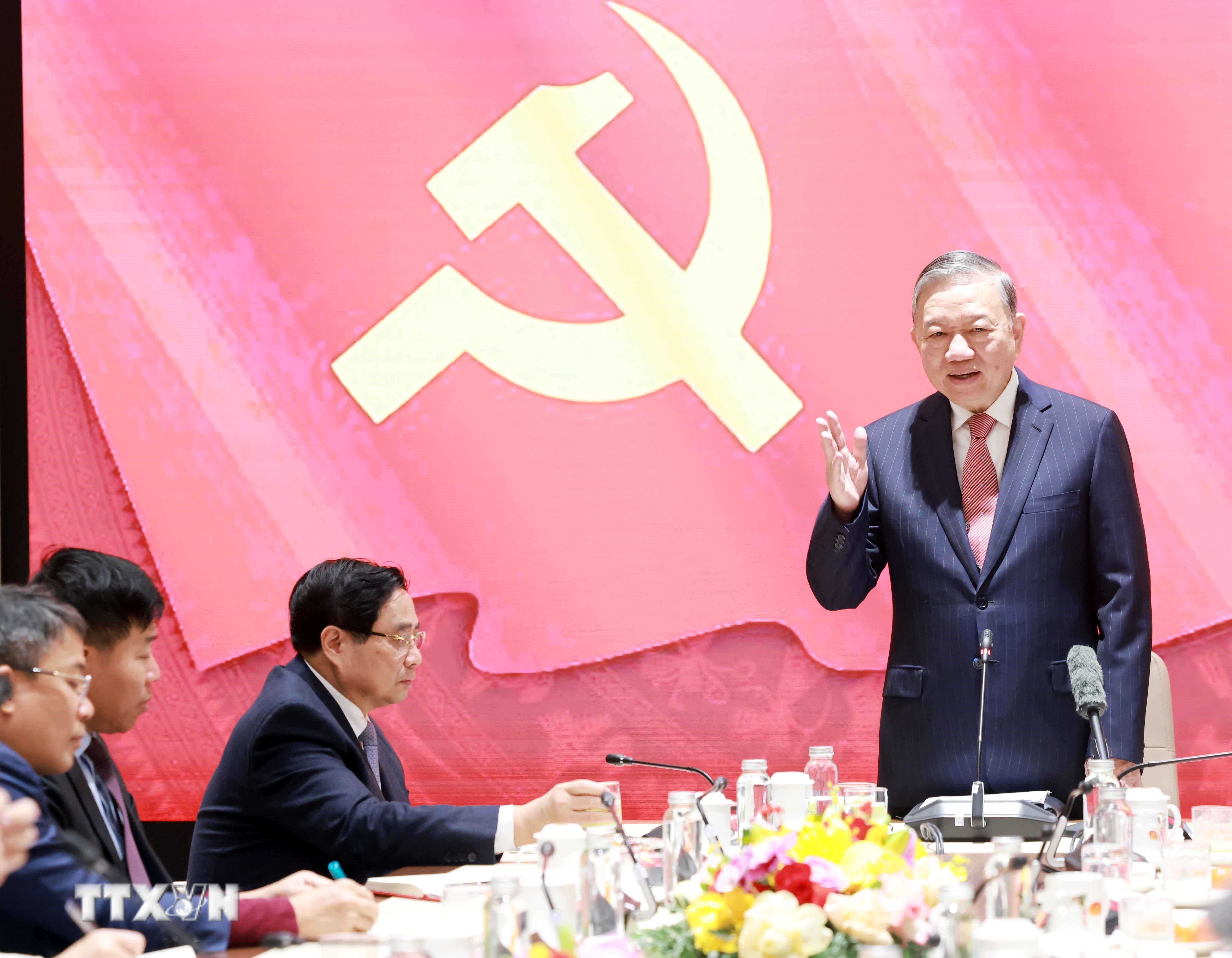 Tổng Bí thư Tô Lâm phát biểu chỉ đạo. (Ảnh: Thống Nhất/TTXVN)