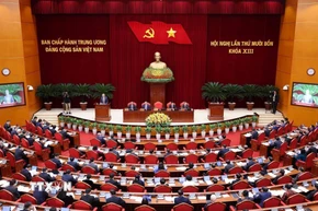 Phiên khai mạc Hội nghị lần thứ 14 Ban Chấp hành Trung ương Đảng khóa XIII. (Ảnh: Lâm Khánh/TTXVN)