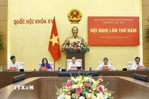 Chủ tịch Quốc hội Trần Thanh Mẫn phát biểu. (Ảnh: Doãn Tấn/TTXVN)