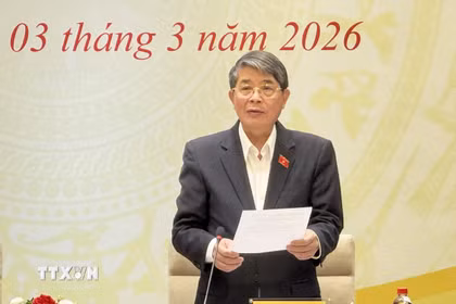 Phó Chủ tịch Quốc hội Nguyễn Đức Hải phát biểu khai mạc phiên họp. (Ảnh: Hải Ngọc/TTXVN)