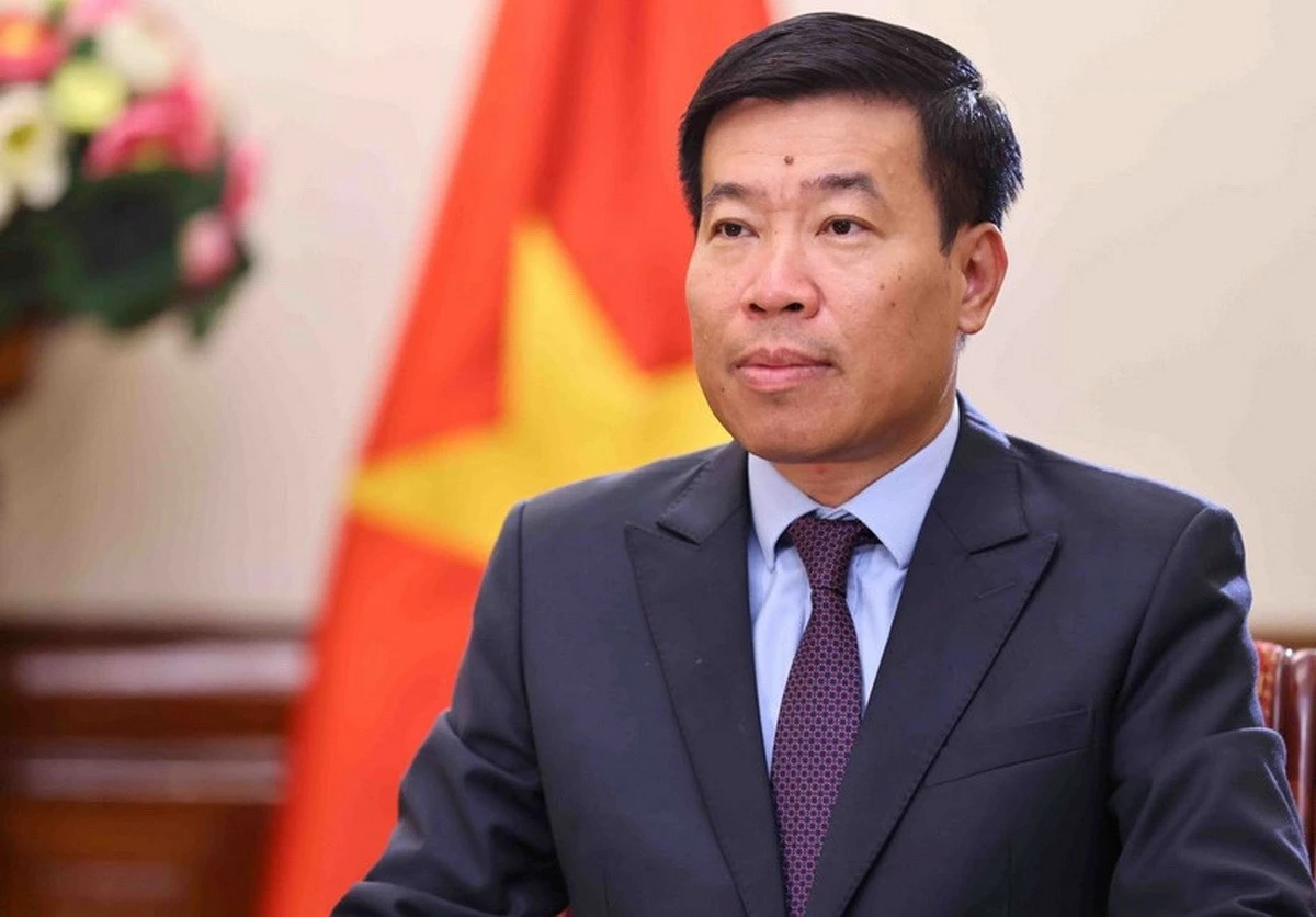 Ông Nguyễn Mạnh Cường, Ủy viên Trung ương Đảng, Phó Bí thư Thường trực Đảng ủy, Thứ trưởng Bộ Ngoại giao. (Ảnh: Minh Đức/TTXVN)