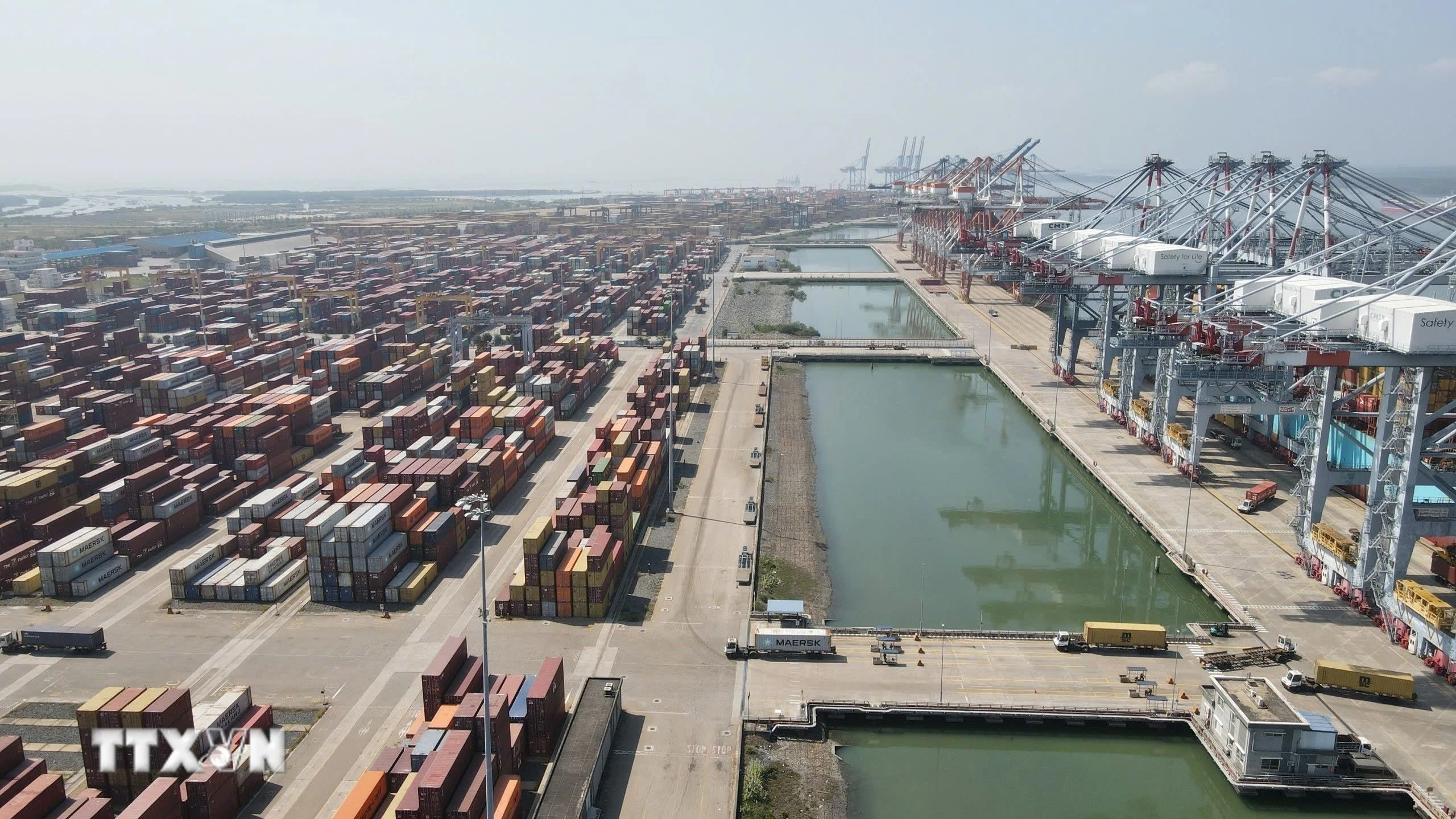 Cảng biển trong hệ thống cảng Cái Mép-Thị Vài, thị xã Phú Mỹ, tỉnh Bà Rịa-Vũng Tàu. (Ảnh: Huỳnh Sơn/TTXVN)