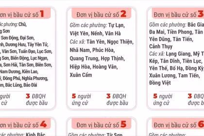 Bầu cử Quốc hội và HĐND: 6 đơn vị bầu cử của tỉnh Bắc Ninh 