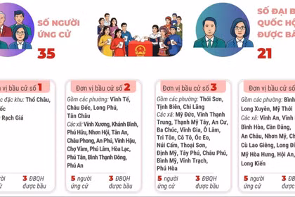 4 đơn vị bầu cử của tỉnh An Giang