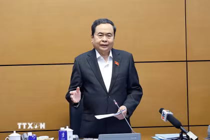 Chủ tịch Quốc hội Trần Thanh Mẫn phát biểu. (Ảnh: Doãn Tấn/TTXVN)