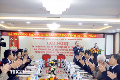 Tổng Bí thư Tô Lâm tại Hội nghị lấy ý kiến cử tri nơi cư trú với người ứng cử đại biểu Quốc hội khóa XVI. (Ảnh: Thống Nhất/TTXVN)