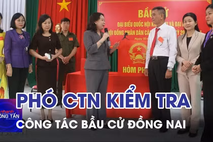 Phó Chủ tịch nước Võ Thị Ánh Xuân kiểm tra công tác bầu cử tại Đồng Nai