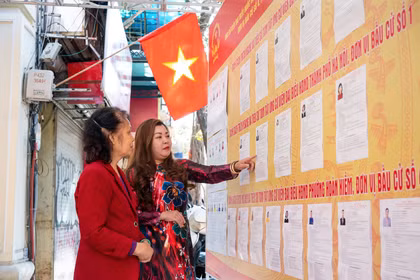 Công tác chuẩn bị bầu cử tại nhiều nơi đã sẵn sàng. (Ảnh: Minh Sơn/Vietnam+)